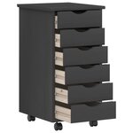 vidaXL Ensemble bureau et cabinet roulant MOSS 2 Pièces Gris