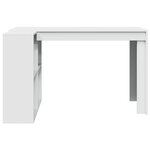 Bureau table poste de travail meuble d'ordinateur informatique étude 123 5 x 73 5 x 75 cm bois d'ingénierie blanc 02_0023509