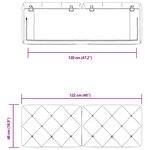 vidaXL Coussin de tête de lit rose 120 cm velours