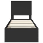 vidaXL Cadre de lit Noir et argent 70 x 190 cm Bois d'ingénierie