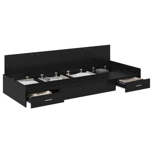 vidaXL Cadre de lit Chêne noir 75 x 190 cm Bois d'ingénierie