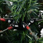 vidaXL Sapin de Noël pré-éclairé pommes de pin vert blanc 150cm PVC PE