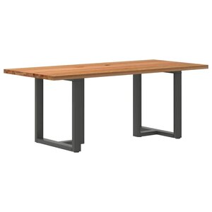 vidaXL Table à manger marron clair bois de chêne massif rectangulaire