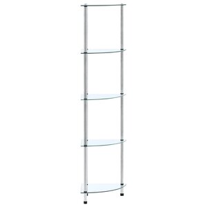 vidaXL Étagère 5 niveaux Transparent 30x30x130 cm Verre trempé