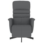 vidaXL Fauteuil inclinable avec repose-pieds gris similicuir
