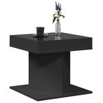 vidaXL Table basse avec LED noir 50x50x45 cm bois d'ingénierie