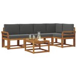 vidaXL Ensemble de canapés d'extérieur 6 Pièces Naturel et Anthracite