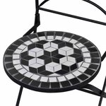 vidaXL Chaises pliables de bistro 2 Pièces Céramique Noir et blanc