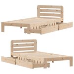 vidaXL Cadre de lit sans matelas 75x190 cm bois de pin massif