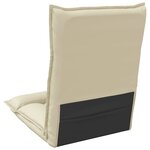vidaXL Fauteuil de sol ajustable Crème Simili cuir