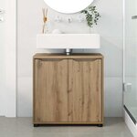 vidaXL Armoire de lavabo de salle de bain avec étagère Chêne artisanal