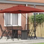 vidaXL Parasol Déporté Terracotta Polyester  Acier Grand