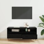 vidaXL Meuble TV avec tiroir Chêne noir 100 x 34 5 x 44 5 cm