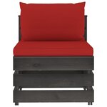 Vidaxl salon de jardin 8 pièces avec coussins bois imprégné de gris