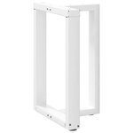 vidaXL Pieds de table à manger en T  2 pièces  blanc  60 x 35 x (72-73) cm  acier