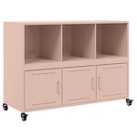 vidaXL Buffet rose 100 5x39x72 cm acier