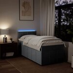 vidaXL Sommier à lattes de lit avec matelas Gris clair 100x200cm Tissu