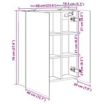 vidaXL Armoire Miroir de Salle de Bain Blanc 60 x 14 5 x 70 cm