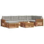 vidaXL Ensemble de canapés d'extérieur 7 Pièces Gris Naturel et Clair