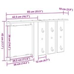 vidaXL Porte-manteau mural avec étagère Montage mural avec miroir Gris béton 85 x 10 x 45 cm