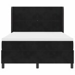 vidaXL Lit à Ressorts avec Matelas LED Noir 140 x 200 cm Velours
