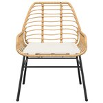 vidaXL Chaises de jardin lot de 2 et coussins marron rotin