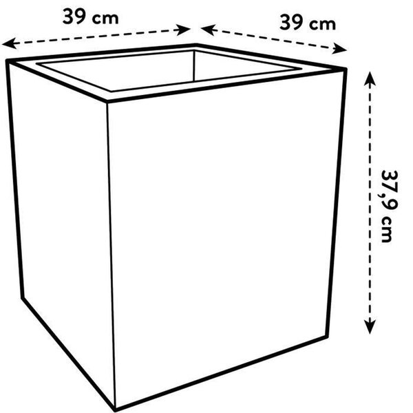 Vivo Next Square 40 Bac à fleurs - Noir Ø 39 x 38 cm - 100 recyclé