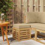 vidaXL Banc de Jardin Blanc 43 x 43 x 45 cm Bois d'Acacia Massif