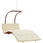 vidaXL Chaise à bascule avec coussin tissu et bois massif de peuplier