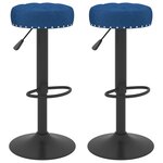 vidaXL Tabourets de bar lot de 2 bleu velours