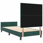 vidaXL Lit à ressorts avec tête de lit Vert foncé 80 x 200 cm Velours