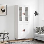 vidaXL Buffet haut Blanc 69 5x34x180 cm Bois d'ingénierie