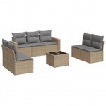 vidaXL Salon de jardin avec coussins 8 Pièces beige résine tressée