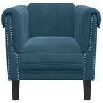 vidaXL Fauteuil bleu velours
