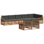 vidaXL Ensemble de canapés d'extérieur 8 pc Naturel et Anthracite