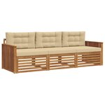 vidaXL Ensemble de canapés d'extérieur 3 pc Naturel et Beige