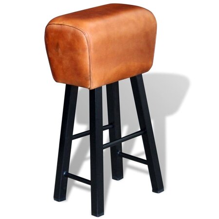 Vidaxl tabouret de bar noir et marron cuir véritable