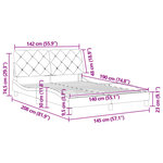 vidaXL Cadre de lit sans matelas gris foncé 140x190 cm velours