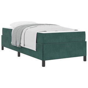vidaXL Cadre de lit avec matelas Vert foncé 100 x 200 cm tissu