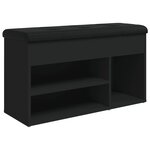 vidaXL Banc à chaussures noir 82x32x45 5 cm bois d'ingénierie