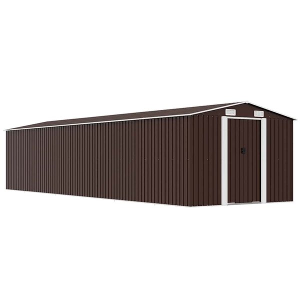 vidaXL Abri de jardin Marron 257x990x181 cm Acier galvanisé