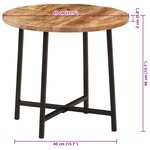 vidaXL Table basse 45x45x40 cm bois de manguier solide et fer