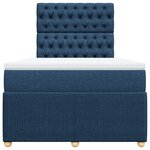vidaXL Sommier à lattes de lit avec matelas Bleu 120x200 cm Tissu