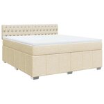 vidaXL Sommier à lattes de lit avec matelas Crème 180x200 cm Tissu