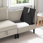 vidaXL Canapé d'angle avec rangement Avoine Velours