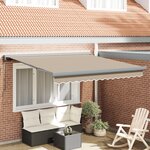 vidaXL Auvent Rétractable Beige 300 x 250 cm Tissu  Métal