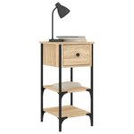 vidaXL Tables de chevet 2 Pièces chêne sonoma 34x36x70 cm bois ingénierie