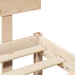 vidaXL Cadre de lit avec tête de lit Naturel 140 x 190 cm Pin massif