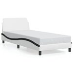 vidaXL Cadre de lit Dover blanc et noir 80x200 cm similicuir