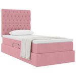 vidaXL Lit avec rangement et matelas Rose 90 x 200 cm Velours